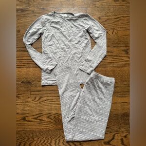 32 Degrees HEAT Thermal Underwear Set: Gray Fair Isle + bonus pants Size Medium